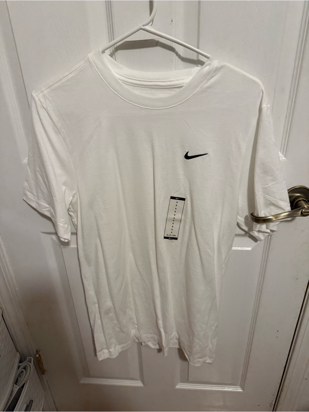 Nike White Short Sleeve Tee with Black Swoosh